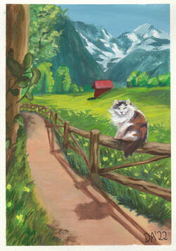 Cat on a fence